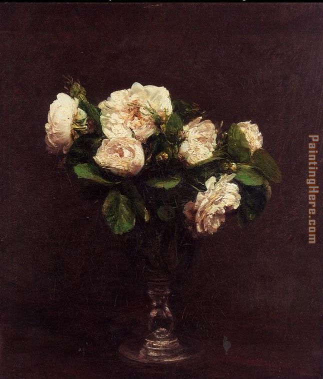 White Roses painting - Henri Fantin-Latour White Roses art painting